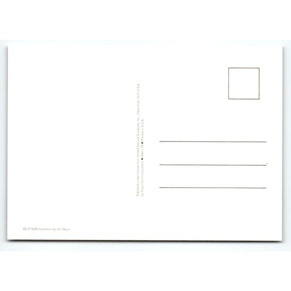 Garfield Cat Postcard TV Set Bow Tie Jim Davis Comic Orange Tabby 1978 Cartoon - Picture 2 of 2